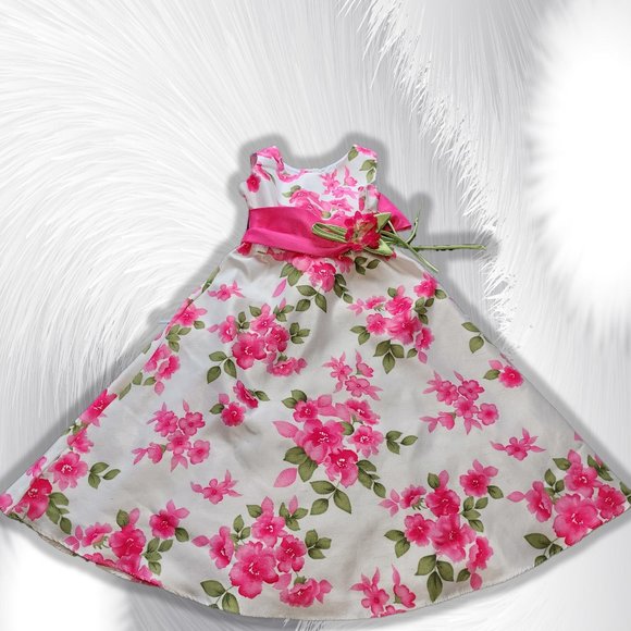 Emely West Girls Flower Dress Size 7 - Picture 1 of 4